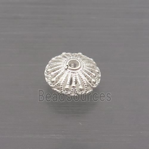 Sterling Silver Beads Rondelle Hollow