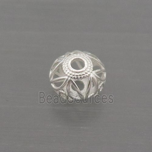 Sterling Silver Beads Rondelle Hollow