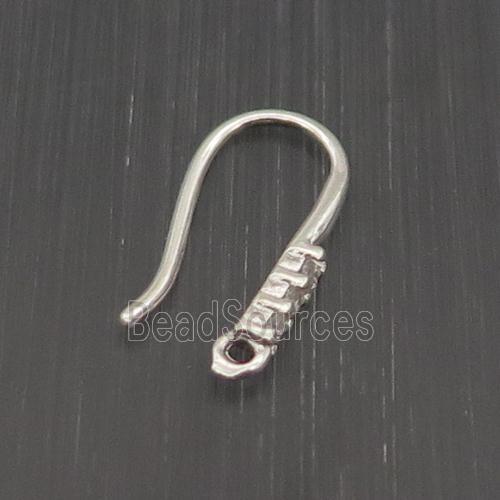 Sterling Silver Hook Earring Pave Zircon