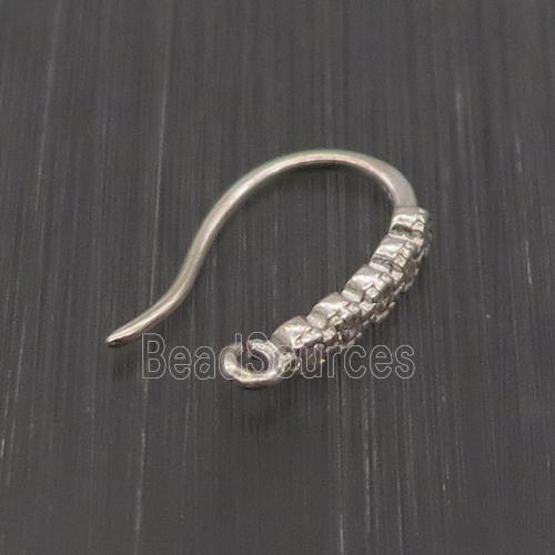 Sterling Silver Hook Earring Pave Zircon