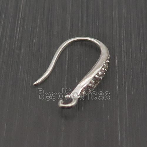 Sterling Silver Hook Earring Pave Zircon