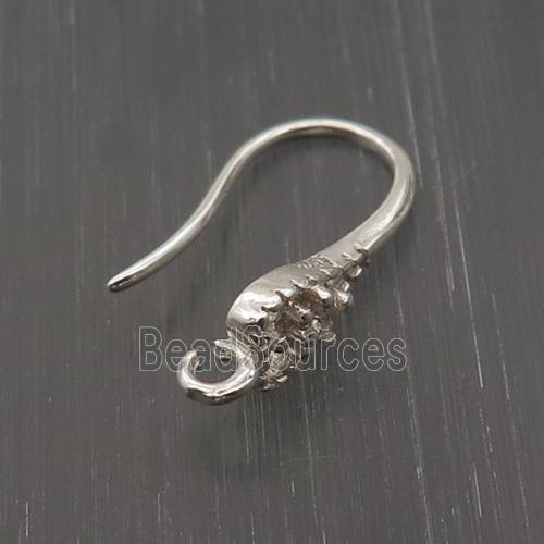 Sterling Silver Hook Earring Pave Zircon