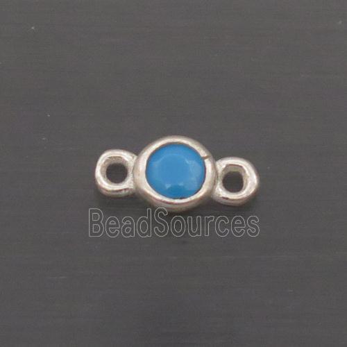 Sterling Silver Circle Connector Pave Crystal