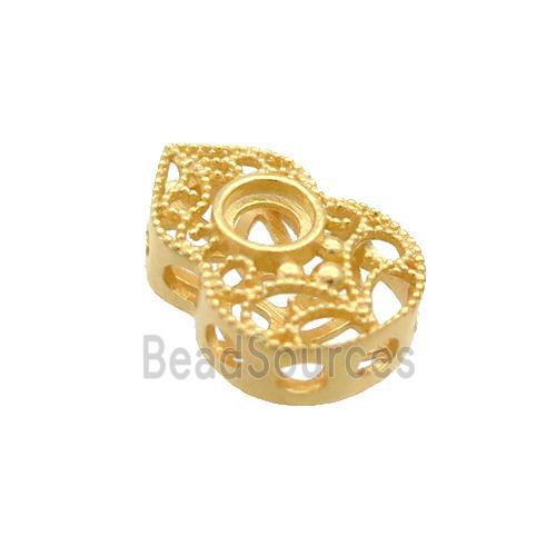 Sterling Silver Beads Gourd Gold Plated