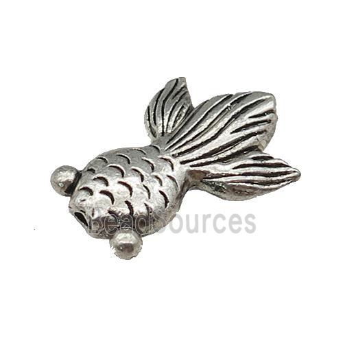 Tibetan Style Zinc Fish Charms Beads Antique Silver