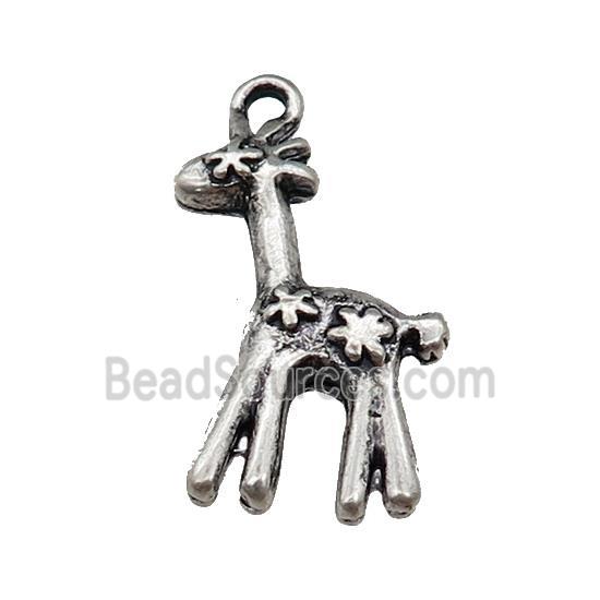 Tibetan Style Zinc Giraffe Charms Pendant Antique Silver