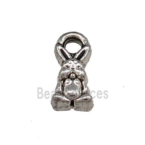 Tibetan Style Zinc Rabbit Pendant Antique Silver
