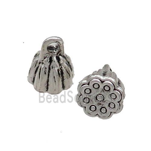 Tibetan Style Zinc Lotus Pendant Antique Silver