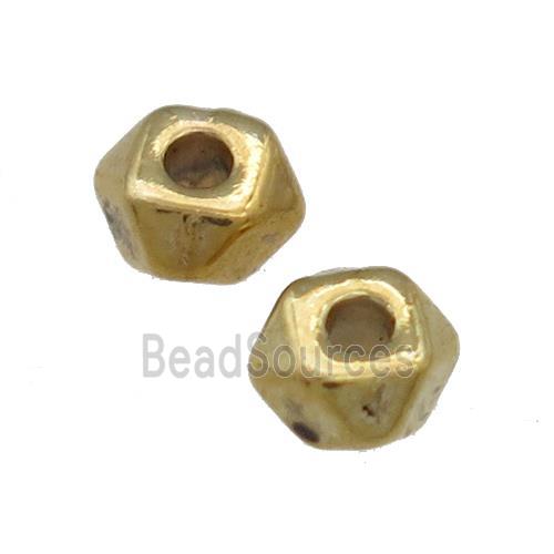 Tibetan Style Zinc Rondelle Beads Gold Plated