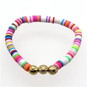 Polymer Clay Bracelets, stretchy, approx 6mm dia