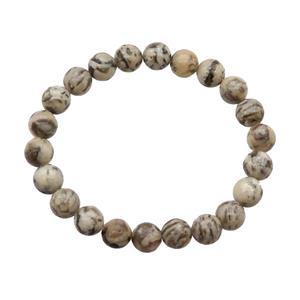 Graphic Feldspar Bracelet Stretchy Round, approx 8mm dia