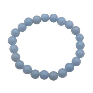 Blue Angelite Bracelet Stretchy Round, approx 8mm dia