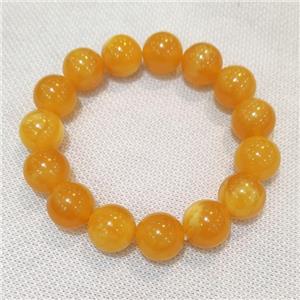 Orange Resin Bracelet Stretchy, approx 14mm dia