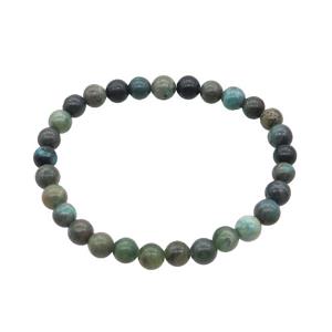 Green Chrysocolla Bracelet Stretchy, approx 6mm dia