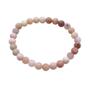 Pink Opal Bracelet Stretchy Round, approx 6mm dia