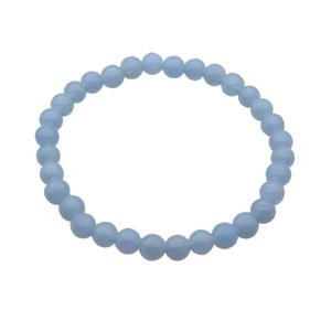 Blue Angelite Bracelet Stretchy Round, approx 6mm dia