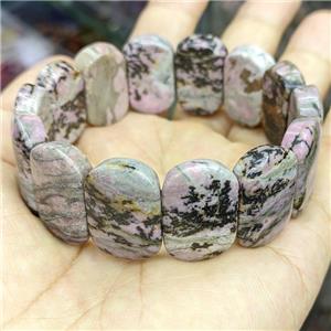 Natural Chinese Rhodonite Bracelet Stretchy, approx 15-24mm