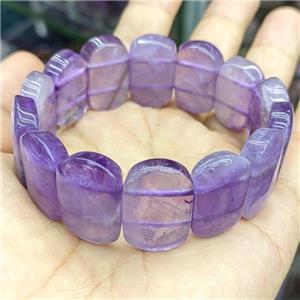 Natural Purple Amethyst Bracelet Stretchy, approx 15-24mm