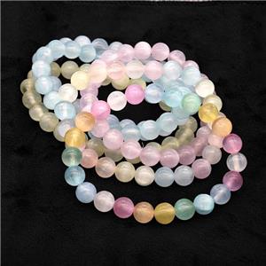 Selenite Bracelet Stretchy Round Mixed Color, approx 8mm