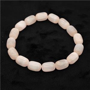 Pink Selenite Bracelet Stretchy Barrel, approx 8x12mm