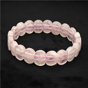 Pink Rose Quartz Bracelet Stretchy, approx 11-15mm