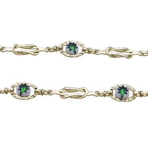 Copper Chain With Plastic Gold Plated, approx 5-20mm, 8-12mm