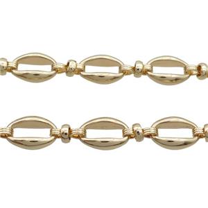 Copper Chain Gold Plated, approx 11-16mm, 6mm