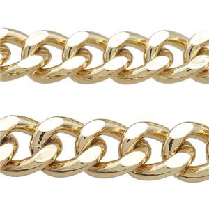 Aluminium Chain Curb Gold Plated, approx 13-16mm