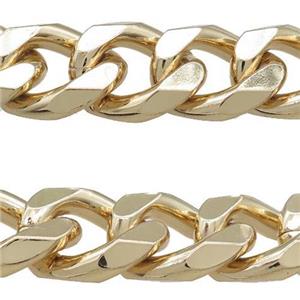 Aluminium Chain Curb Gold Plated, approx 24-26mm