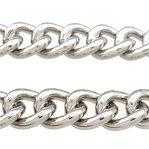 Aluminium Chain Platinum Plated, approx 13-16mm