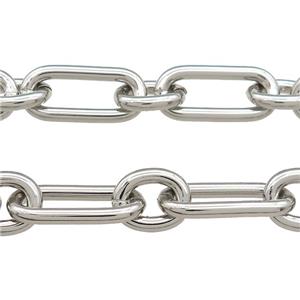 Aluminium Paperclip Chain Platinum Plated, approx 12-15mm, 12-26mm