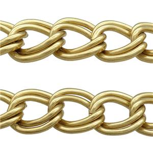 Aluminium Chain Double Matte Gold Plated, approx 25-30mm