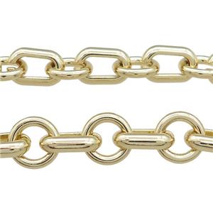 Alloy Chain Gold Plated, approx 13mm, 10-15mm