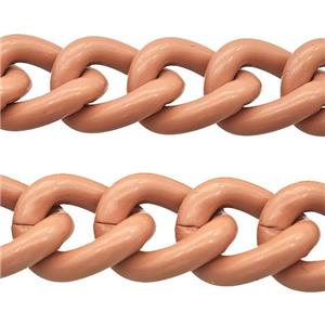 Aluminium Chain Peach Painted, approx 13-16mm