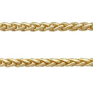 Copper Chain Gold Plated, approx 2mm