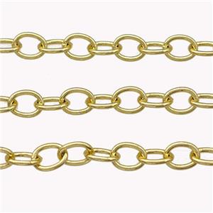 Copper Rolo Chain Gold Plated, approx 4x5mm, 0.7mm thickness