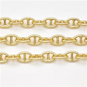 Copper Chain Gold Plated, approx 6-8mm