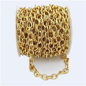 Iron Chain Gold Plated, approx 7-10mm