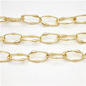 Copper Chain Gold Plated, approx 9-18mm