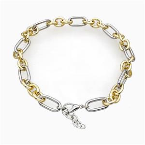 Aluminum Chain Necklace Gold Plated, approx 15-27mm, 14-17mm, 45cm length