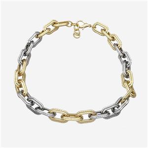 Aluminum Chain Necklace Gold Plated, approx 14-24mm, 45cm length