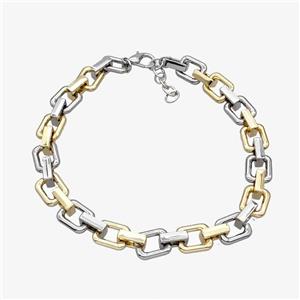 Aluminum Chain Necklace Gold Plated, approx 10-15mm, 15-18mm, 45cm length