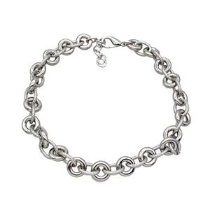 Aluminum Chain Necklace Platinum Plated, approx 15mm, 13-17mm, 45cm length