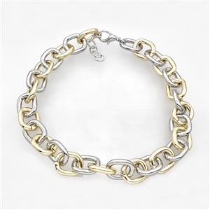 Aluminum Chain Necklace Gold Plated, approx 20-23mm, 45cm length