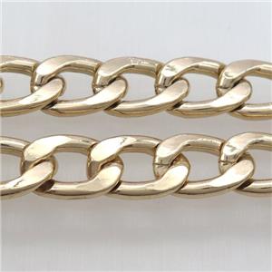 Aluminum curb chain, gold plated, approx 16-25mm, 4mm thickness