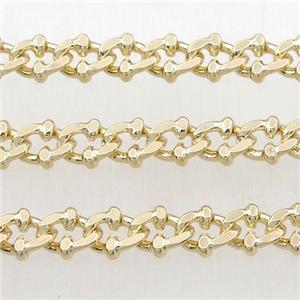 Brass chain, gold plated, approx 5-6.5mm