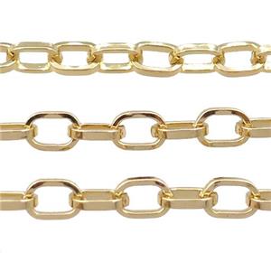 copper chain, gold plated, approx 6x8.5mm