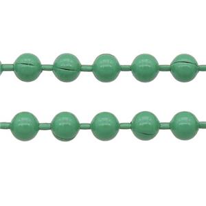 stainless Iron Ball Chain with fire green lacquer, approx 3.2mm