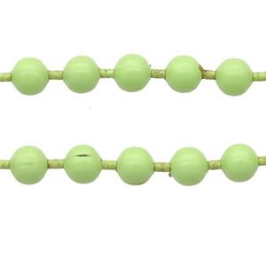 stainless Iron Ball Chain with fire olive lacquer, approx 2.4mm