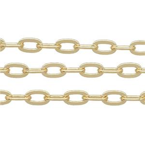 copper chain, gold plated, approx 3.2x5.8mm